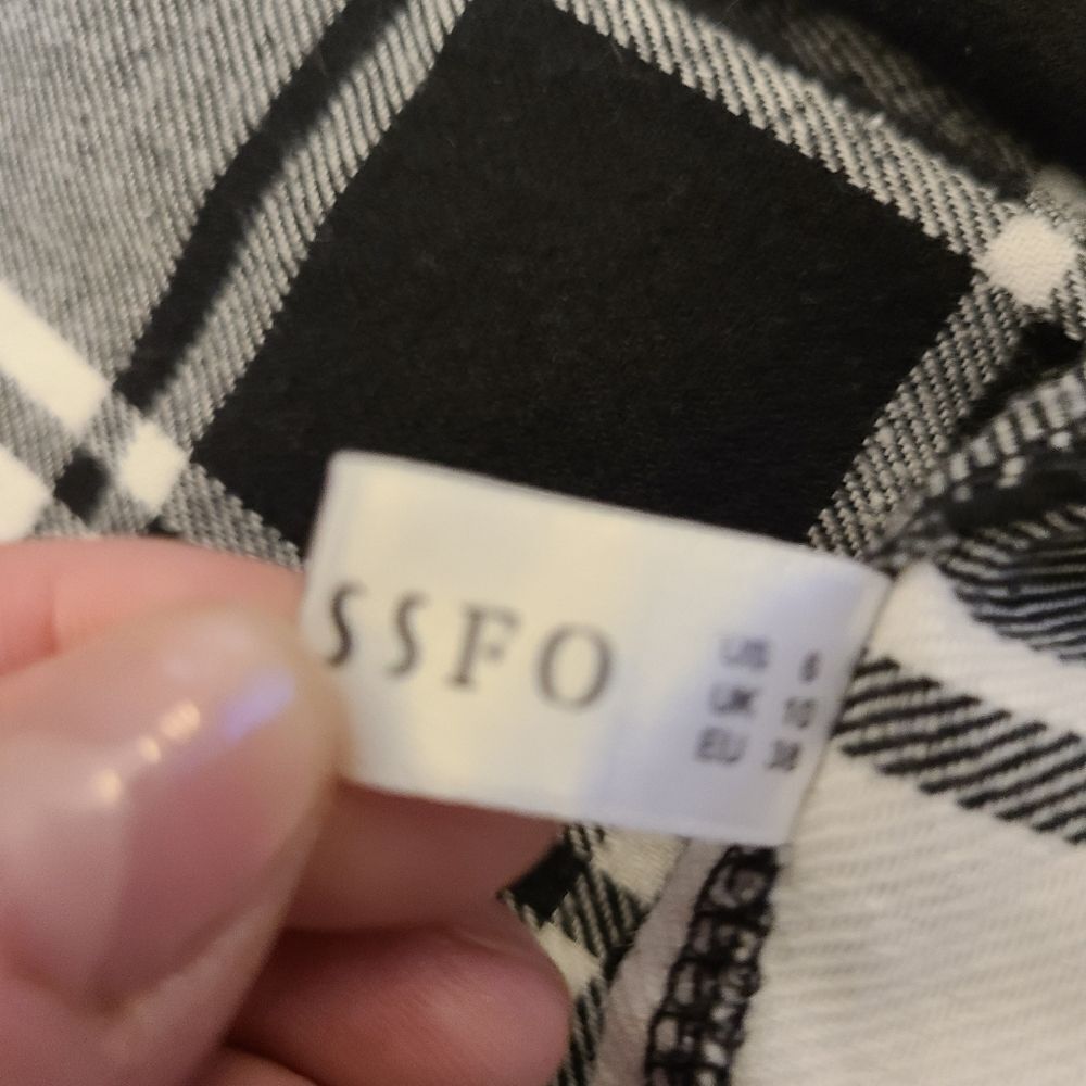 Dressfo Dress Lace-Up‎ Black And White Plaid sz 8 - Picture 7 of 13